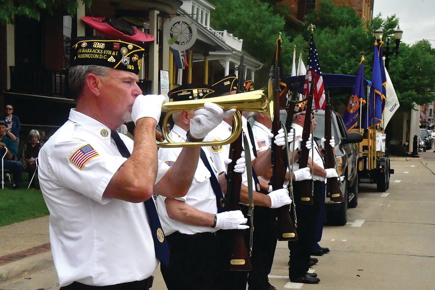 Dave Glasgow plays Taps at the Galena Memorial Day ceremony that was held at Galena&rsquo;s Memorial Park on Sunday, May 29.