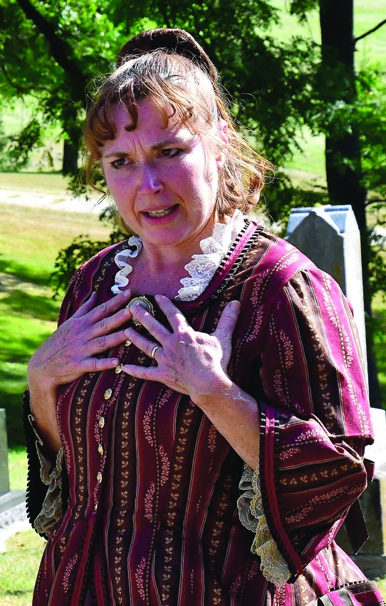 Cindy Tegtmeyer, Galena, will be leading two sessions of youth acting camp through Galena Center for the Arts. Here she is an actor in the Cemetery Walk.