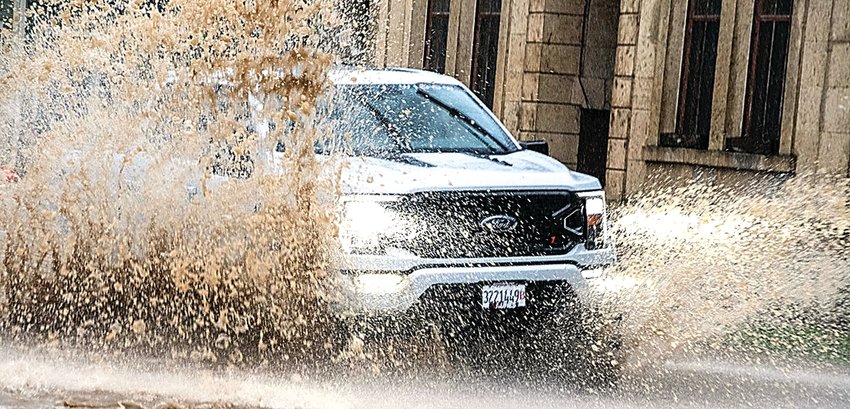 Galena was met with a gully washer on Friday, July 15 as five inches of rain fell on the city, causing roadways, including Spring Street, to flood.