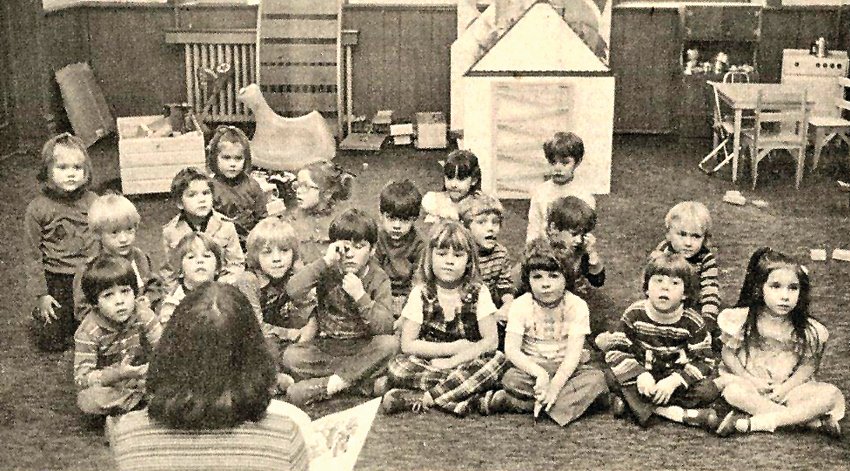 Steve Repp found a photo from the March 22, 1979 Galena Gazette. &ldquo;Galena ARC Preschool registration will be held April 4 at 7:30 p.m. at the ARC Building, 413 Bench Street. Children must be four years old by Dec. 1 to register. Further information may be received by calling 777-2462 or 777-2248. Current preschoolers listen to a story from teacher Darlene Farrey. Shown, front from left is Jason Kevern, Ben Dodds, Ryan Schuler, Nick Leifker, Nicole Copeland, Jenny Gehrts, Jodi Kevern, Becky Machala; Second row: Justin Kieffer, Chad Stevens, Daniel Eammes, Gary Greene, Cory Funston; Third row: Jill Steinke, Russell Farrey, Joellen Steinke, Sarah Hesselbacher, Teri Machala and Michael Bunyer. Not shown: Beth Mrva, Mike Einsweiler and Emily Ehrler.&rdquo;