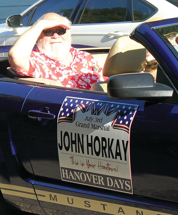 Grand marshal John Horkay rides in the Hanover Days parade Sunday, July 3.