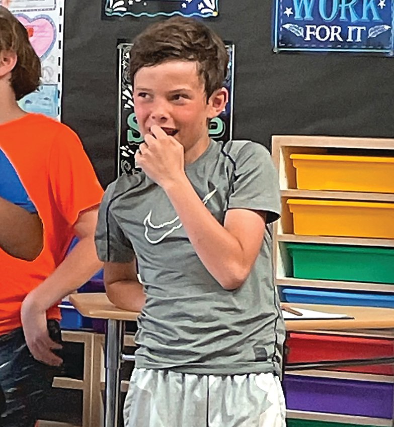 Galena Primary School fourth grader Flynn Loeffelholz anxiously awaits his word during the fourth grade class spelling bee competition held in Kristi Gempler&rsquo;s classroom on May 13.
