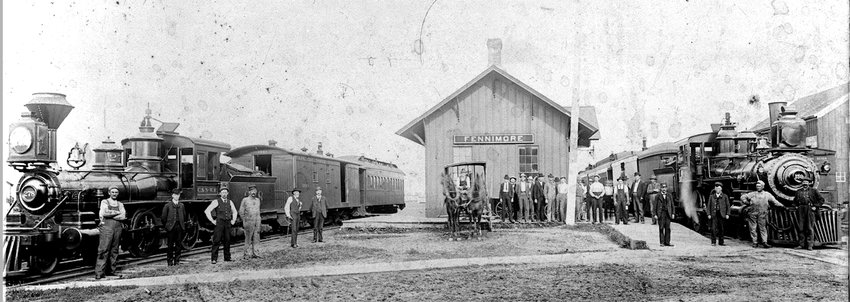 Chicago North Western (CNW) narrow and standard gauge railroad lines in Fennimore, Wis.