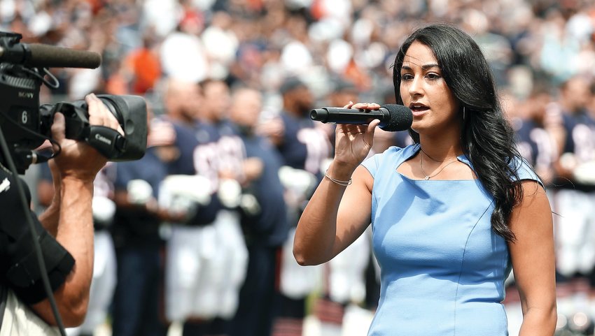 Sophie Ahmed, who grew up in the Galena area and graduated from River Ridge High School, sang the National Anthem prior to the start of the NFL preseason game between the Chicago Bears and Kansas City Chiefs on Saturday, Aug. 13 at Soldier Field in Chicago. Sophia says this was a &ldquo;bucket list&rdquo; experience.