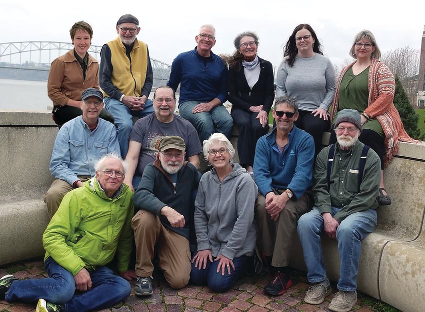 The artists participating in the 2022 20 Dirty Hands pottery tour include, back, from left, Tabitha Link, Richard Hess, Kent Henderson Stephanie O&rsquo;Shaughnessy, Chris Lemmon, Jenni Brant; middle, from left, Paul Eshelman, Rohn Richard, Ken Bichell, Gary Carstens; and front, from left, Ron Hahlen, Rich Robertson and Liz Robertson.