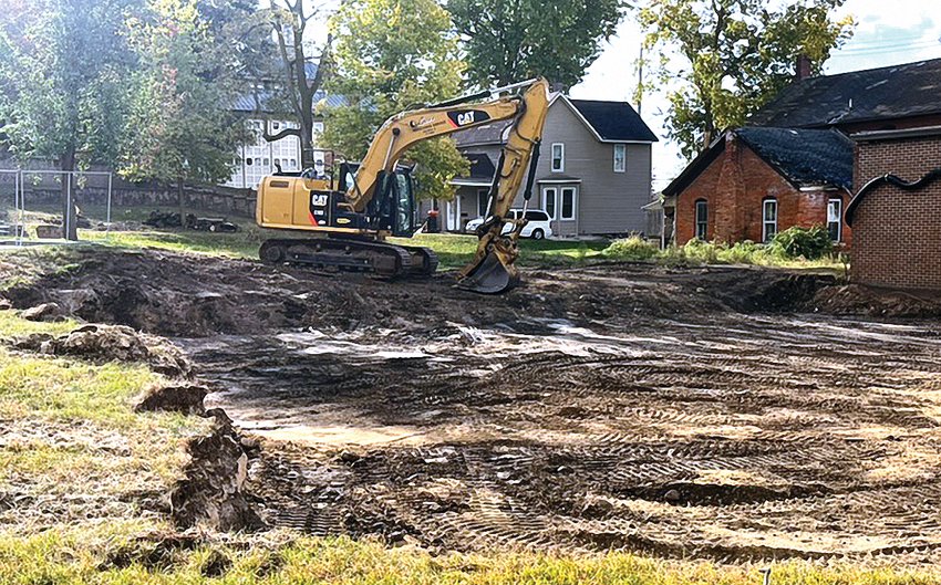 Digging at the East Dubuque Library began on Oct. 10.