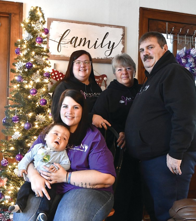 The Bob Turner family will gather at the home of Tanya Turner late on Christmas Day to celebrate the holiday, their family and their little medical miracle, Khyson, who was born at 24 weeks on July 16, 2021. The family includes, back, from left, Samantha, Tammy and Bob Turner as well as Tanya Turner and her son Khyson.