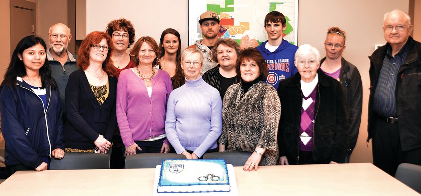 Participants in the 2017 citizen&rsquo;s academy celebrated their graduation with some cake. From left: Abigail Perez, Dale Johnson, Robyn Davis, Jean Wand, Kathy Phillips, Megan Altfillisch, Pam Bernstein, Michael Grundhoefer, Margaret Casper, Cindy Foley, Tanner Smith, Joanne Carlson, Jodi Winter and John Carlson. Not pictured, Dan Burke.