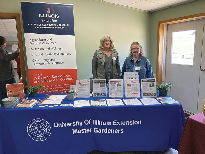 Master Gardeners Laurie Zueger and Pat Scott represent the University of Illinois Extension.