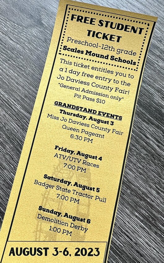 The Danielle Cline Group, powered by Keller Williams, has partnered with the Jo Daviess County Fair board to give each student a &ldquo;golden ticket.&rdquo; The golden ticket is a free student ticket for one-day entry at the Jo Daviess County Fair this summer. The Danielle Cline Group printed and distributed tickets to all of the Jo Daviess County schools. The fair is Thursday, August 3 through Sunday, August 6.