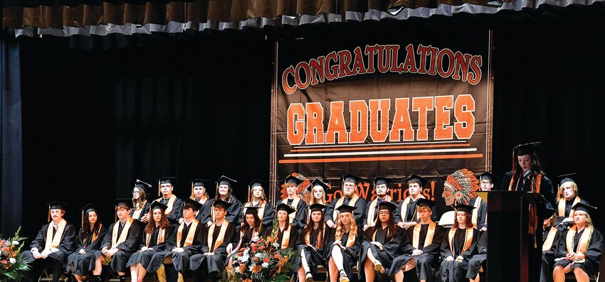 Warren students were seated on the stage during their graduation ceremony on Friday, May 19.