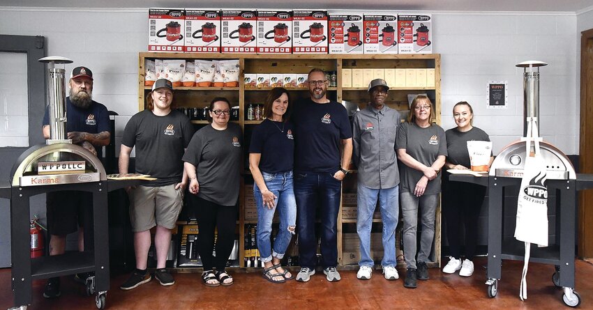 The WPPO team. There are 12 employees who do everything in-house&ndash;sales, marketing and shipping. From left: Keith Hess, Casey Moore, Tonia Hess, Lisa Davis Johnson, Dan Johnson, James Brown, Crystall Thommen and Lydia Smith.