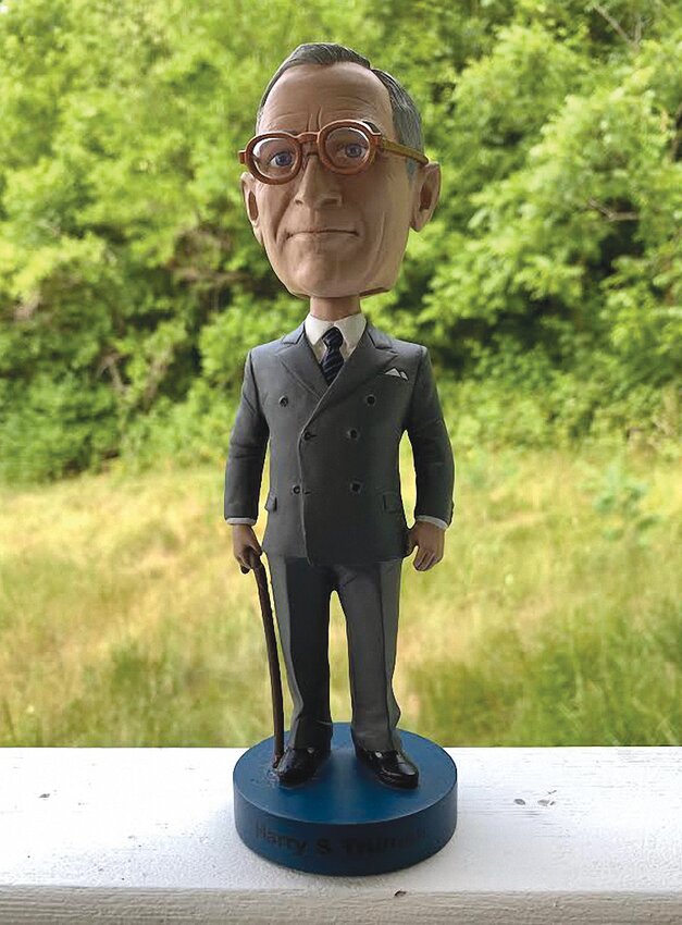 Bobblehead Harry S. Truman enjoys the outdoors!