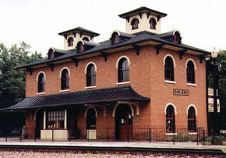 The Galena Belle Questers invite the public to a presentation by train enthusiast Phil Jackman on Thursday, July 20, at 1 p.m. in the lounge of the Galena Territory Owners&rsquo; Club. The focus of the program, Galena and the Railroad, will be an explanation of how the development of the railroad became a driving force in the history of Galena. Phil&rsquo;s desire to share his passion for all things train is evident. Expect an exuberant and interactive presentation on local railroad history. Above: The old Galena train station plays a role in Phil Jackman&rsquo;s history of Galena and the railroad.