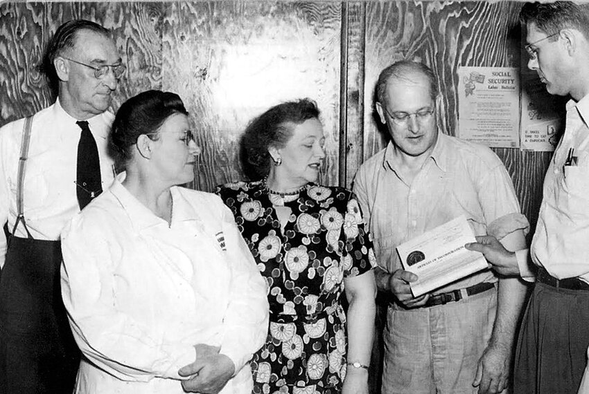 With $5 each and a loan for $123.20 from their local union, ten Dubuque Packing Company employees start their own credit union. They borrow six letters from their employer&rsquo;s name (Dubuque Packing Company) and call it Dupaco. Dupaco Credit Union was chartered by the State of Iowa on July 17, 1948. The original Articles of Incorporation are signed by Dupaco founding members Marie B. Haupert, Melvin Schumacher, Alfred Carroll, R.W. Reavell, Larry Vize, William Moore, Ronald Nennig, Marjorie Alm, Nellie Tucker and Manley Alm.