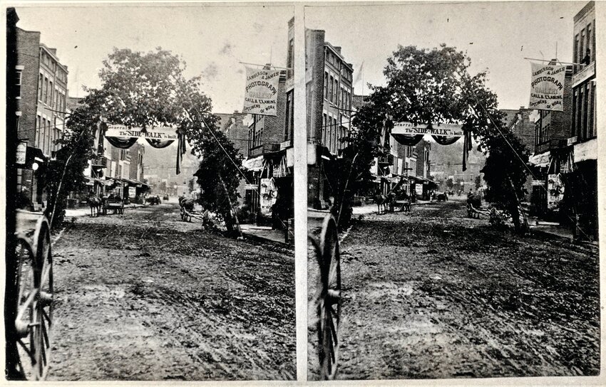 The sidewalk is built in a stereoview from 1865.