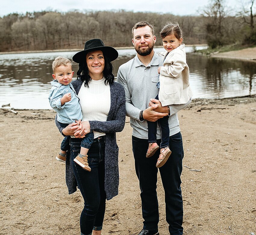 Karli (Dower) Weltzin, her husband Josh Weltzin and their two children, Mia Weltzin (4) and Lane Weltzin (2).