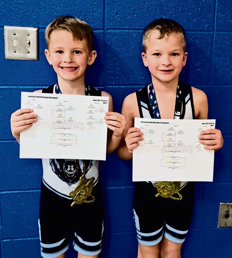 The Galena Grizzles were back at it again. This time, three Grizzlies competed on Jan. 9 at a tournament in Lancaster, Wis. Lawson Doty (left) and Landen Laskowski (right) both placed first. Levi Laskowski placed third.