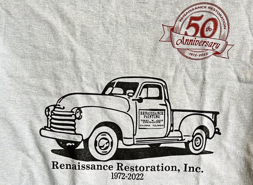Renissance Restoration orders shirts to commemorate their big projects and one was made to celebrate the 50th anniversary in 2022.