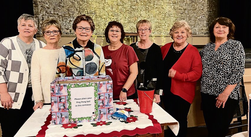 Members of Midwest Medical Center Auxiliary who assisted with the 25-Cent Event held at Turner Hall on Jan. 31, are from left: Mary Bronson, Sharon Westenfelder, Connie Wienen, Sharon Hansen, Judy Jackson, Lynn Gaber, and Teresa White.