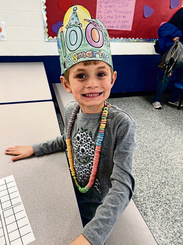 Students at Southwestern, such as Wyatt Means, celebrated 100 days of school.