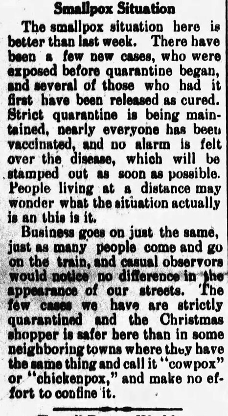 Article from the Stockton Herald News, Dec. 17, 1913