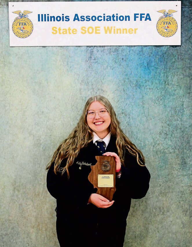 Ashlyn Schubert from Stockton High School is the 2024 State FFA Supervised Occupational Experience (SOE) Award Winner in Health Science and Technology.