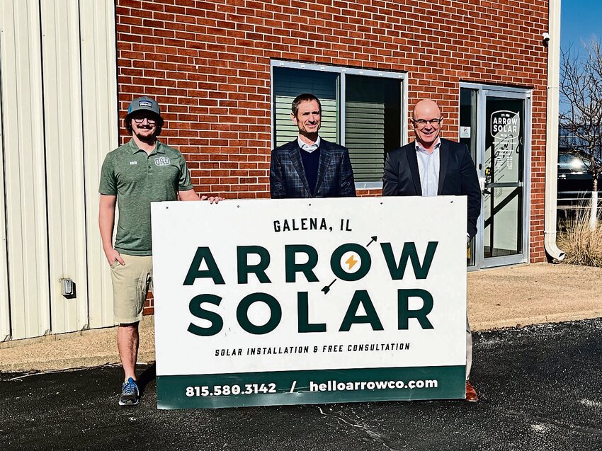 Arrow Solar is owned by (from left) Greg Hart, Aaron Abt and Joe Mattingley.
