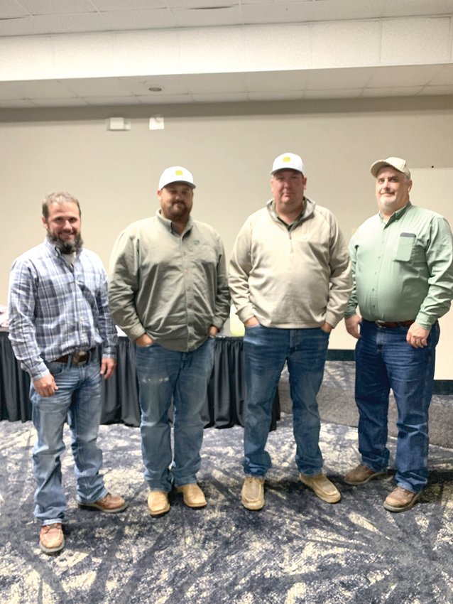 Members of the Boone County Cattlemen&rsquo;s Association and Heritage Tractor staff (from left) Lance Logan, Austin Pratt, Richey Davidson, Robert Elijah attended the Cattlemen&rsquo;s Association Meeting.