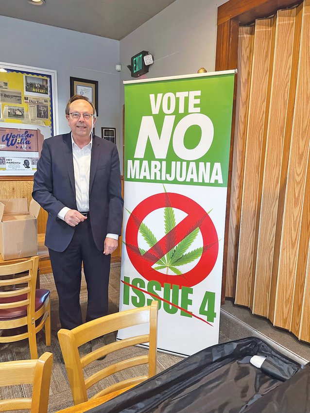 Donna Braymer/Staff&nbsp;&nbsp;  Jerry Cox, the executive director of the Family Council Action committee spoke in Harrison last week about the importance of voting no on the recreational marijuana issue &mdash; no matter a person&rsquo;s feelings about marijuana.