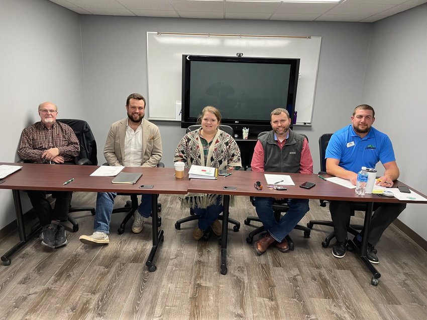 The Harrison Entertainment District Oversight Committee met for the first time Thursday afternoon, Dec. 15. Pictured from left are Sam Boyd, Hansen Doolittle, Joy Kuykendall, Jeremy Ragland and Matt Bell. JEFF DEZORT/STAFF