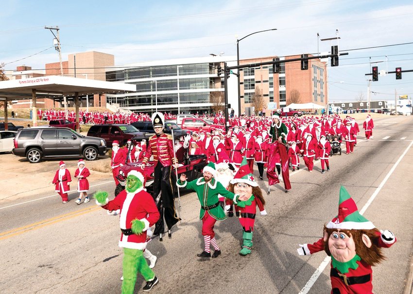 This is a scene from the Santa Shuffle Fun Run in 2021. The event is scheduled again for Saturday, Dec. 3. FILE PHOTO