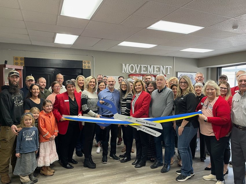 2.21.23 Movement RC   DONNA BRAYMER/STAFF &nbsp;   The Harrison Regional Chamber of Commerce and Dr. Paul Williams hosted a ribbon cutting ceremony to celebrate the opening of Movement Chiropractic. The clinic is located at 122 E. Rush and the phone number is 870-743-3916.