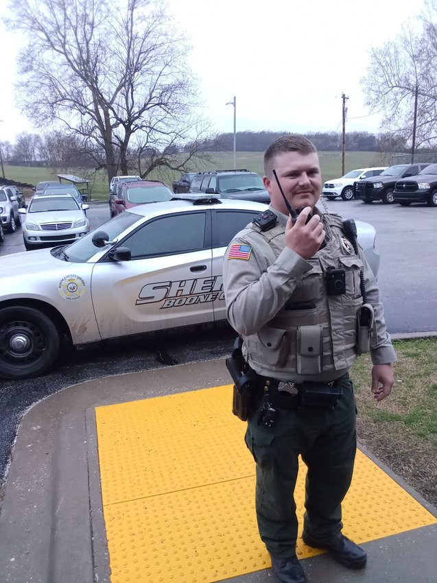 Corporal Levi Lowery, with the Boone County Sheriff&rsquo;s office, holds a new handheld radio unit. The sheriff&rsquo;s department was able to replace some of the older radio communications equipment, and the quorum court will consider an ordinance at its next meeting to appropriate county funds to replace all handheld and vehicle radio units. Cpl. Lowery has been with the sheriff&rsquo;s office for three years and has a total of six years of law enforcement experience. JAY COOPER/STAFF