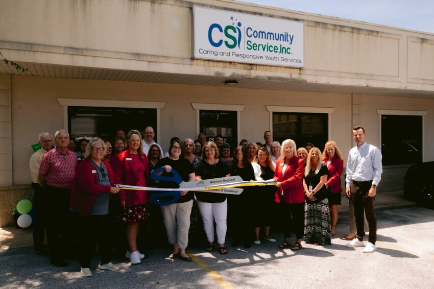 CONTRIBUTED PHOTO   The Harrison Regional Chamber of Commerce, some of the Board of Directors, Ambassadors and community leaders were at CSI for a ribbon cutting and to officially welcome the business to the area. CSI is located at 200 Hwy. 43 East, Unit 7. The phone number is 870-280-3468.