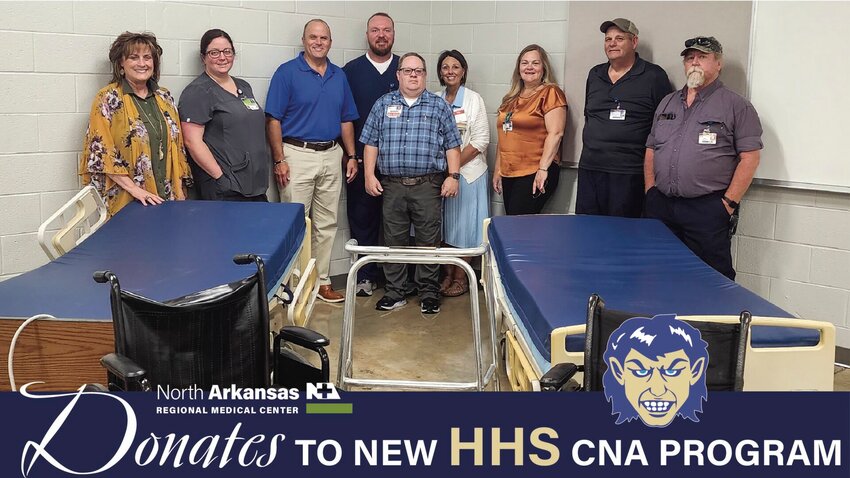 The North Arkansas Regional Medical Center made a donation of some equipment to the new CNA program at Harrison High School.