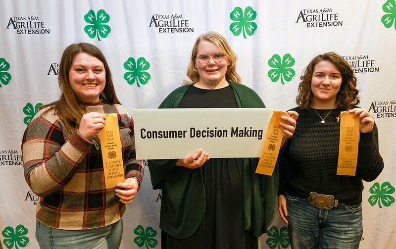 Marion County 4H members (from left) Kaylee Cheek, Rebekah Rozeboom, and Taylor Henley. CONTRIBUTED PHOTO