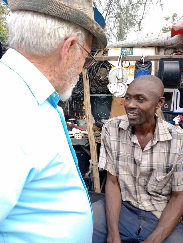 Eugene Saul finds a man on the street of Nairobi who needs encouragement. CONTRIBUTED PHOTO