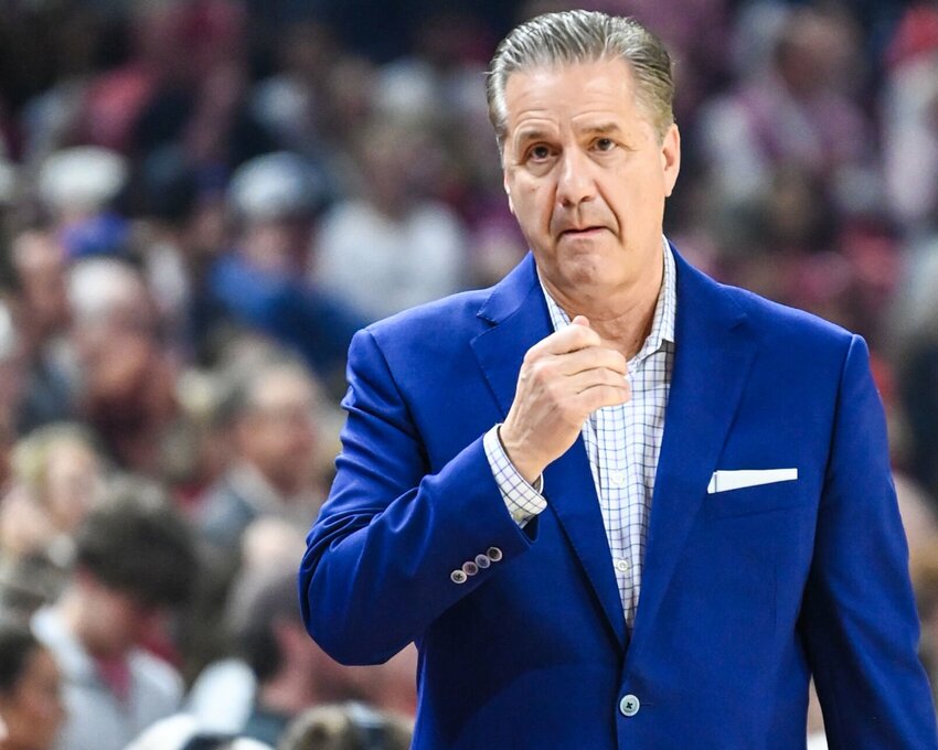 Former Kentucky head coach John Calipari paces the sidelines during the Wildcats' game against the Arkansas Razorbacks during the previous season. Calipari was hired as the new Arkansas men's basketball coach on Tuesday. CRAVEN WHITLOW/NATE ALLEN SPORTS SERVICE