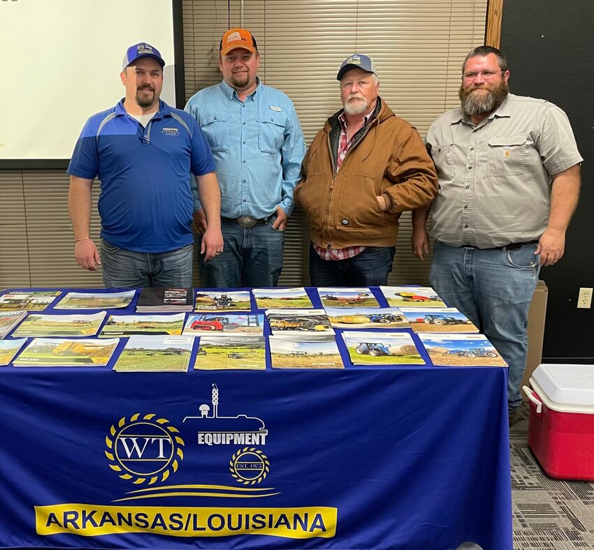 The staff of WT Equipment attend the March meeting of the Boone County Cattlemen's Association. From left: Ben Thompson, Manager; Kyle Simkins, Service Manager; Kevin Harp, Sales; Rosco Butler, Sales. CONTRIBUTED PHOTO