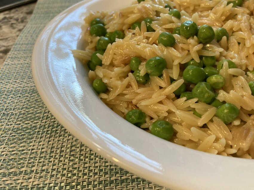 Lemon Orzo with Peas & Parm is an easy-to-make spring dish bursting with freshness. CONTRIBUTED PHOTO / LINDA MASTERS