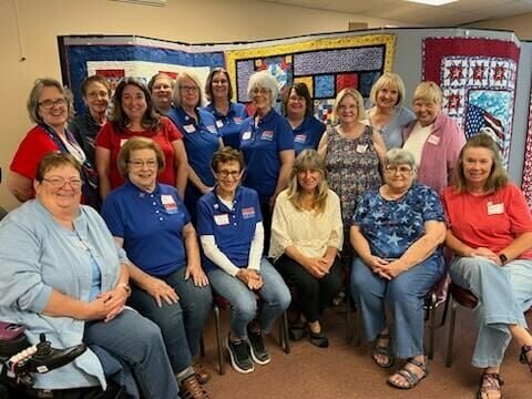 Linda Martien, Missouri State Coordinator for the Quilts of Valor Foundation joins the Kimberling City based chapter Quilts of Valor of the Ozarks on Monday, May 7, 2024 for their first full membership meeting. CONTRIBUTED PHOTO