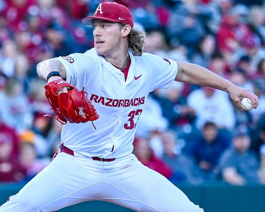 CRAVEN WHITLOW/NATE ALLEN SPORTS SERVICES   University of Arkansas pitcher Hagen Smith was rewarded for his efforts during his college baseball career. He signed with the Chicago White Sox and was given an $8M bonus.