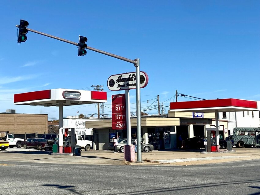 Harold's Super Service in Harrison on a clear day. LORETTA KNIEFF / Staff