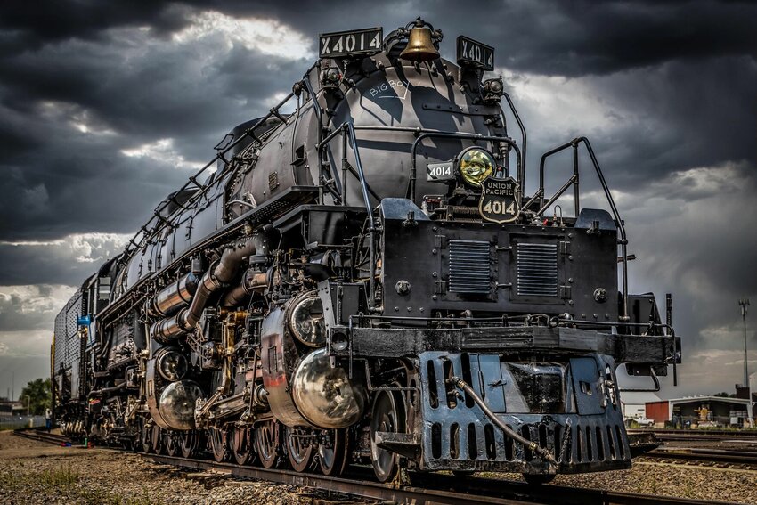 Union Pacific's Big Boy No. 4014 is traveling through the 