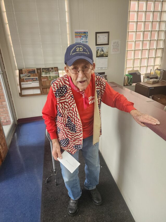 Shorty Ozier of the Harrison Round-Up Club is prepared for the rodeo that kicks off with a parade on Thursday at 4 p.m. JEFF BRASEL / STAFF