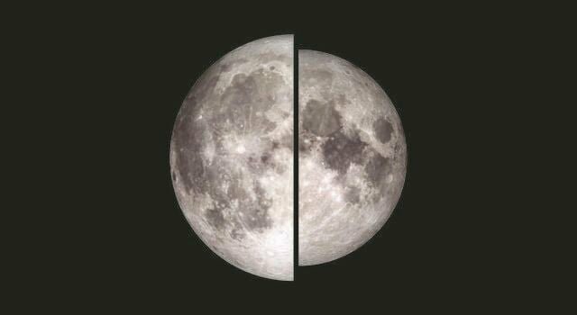 An image of the moon taken by NASA's Lunar Reconnaissance Orbiter is shown in two halves to illustrate the difference in the apparent size and brightness of the moon during a supermoon. The left half shows the apparent size of a supermoon. NASA PHOTO