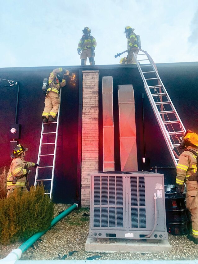Harrison Fire Department responds to a fire on Valentine's Day. CONTRIBUTED PHOTO / LEE H. DUNLAP