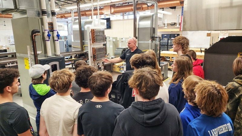 Students learn about HVAC/R technology training taught at the Northark Technical Center in Harrison. CONTRIBUTED PHOTO