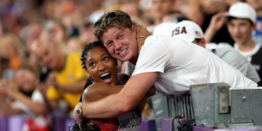 Olympic power couple Hunter Woodhall and Tara Davis-Woodhall will deliver a moderated question and answer session as part of a collaboration between the Distinguished Lectures Committee and Associated Student Government Mental Health Team at 7 p.m. Wednesday, March 19, at the Fayetteville Town Center. CONTRIBUTED PHOTO